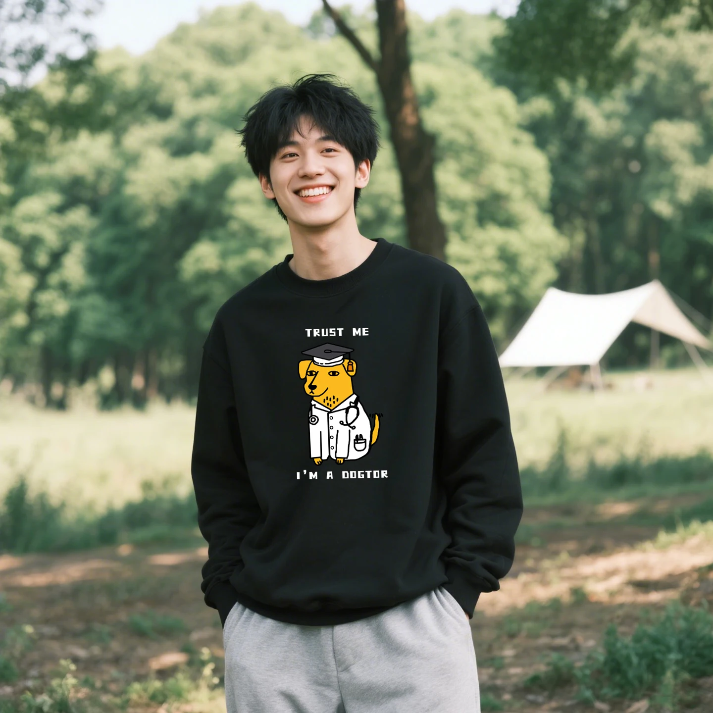 

Мужской пуловер Trust Me American Style с длинным рукавом и круглым вырезом, без капюшона, из смесового полиэстера и хлопка.