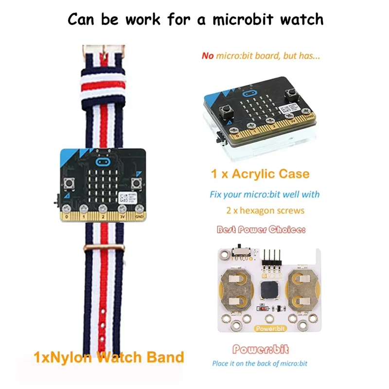 

Плата расширения BNVN с кнопкой CR2025, батарея для детской программы Microbit, носимые устройства, часы