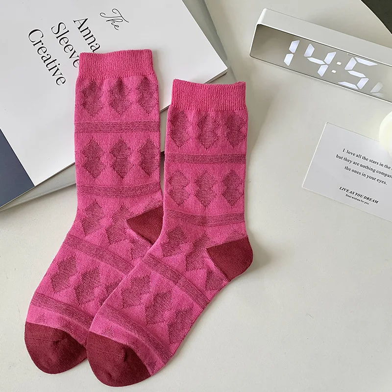 New Mid-Calf Women Cotton Socks FAutumn Winter Ins Japanese series Style Fashion Socks Lady Girls Student Sweet Retro Long Socks