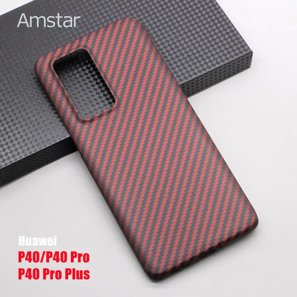 Amstar Real Carbon Fiber Phone Case  Huawei P50 P40 P30 Pro Plus Mate40 Pro Plus 40RS Mate30 Pro 30RS Aramid Fiber Case Cover.