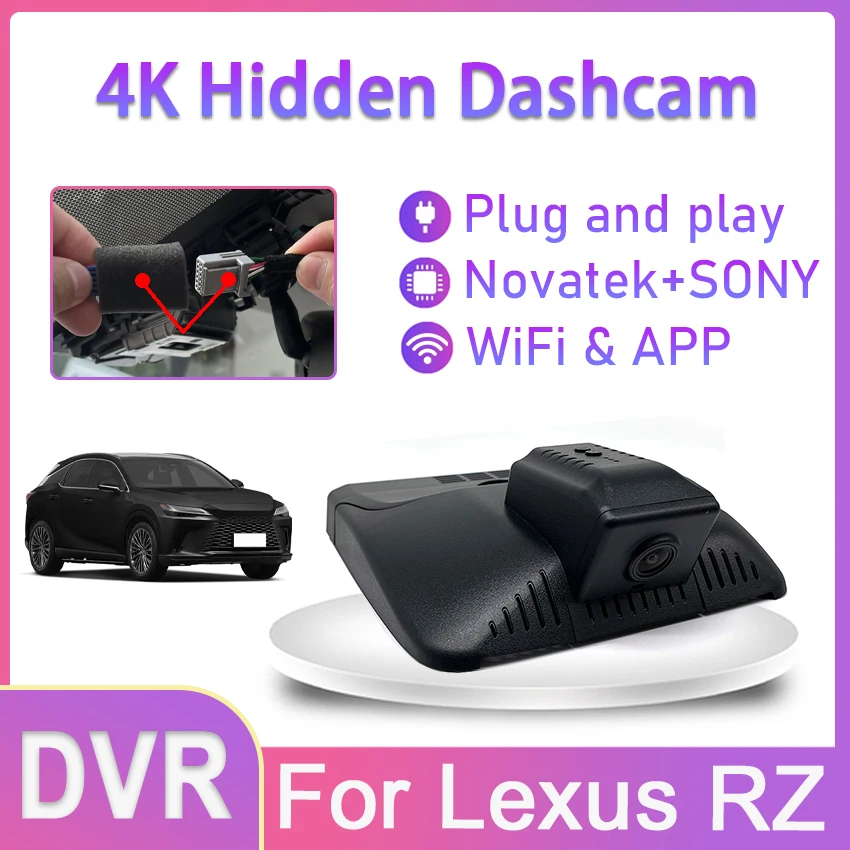 

New!Plug and play Car DVR Video Recorder 4K Dash Cam Camera For Lexus RZ RZ450e DIRECT4 2023 High Quality Driving Recorder 2160P