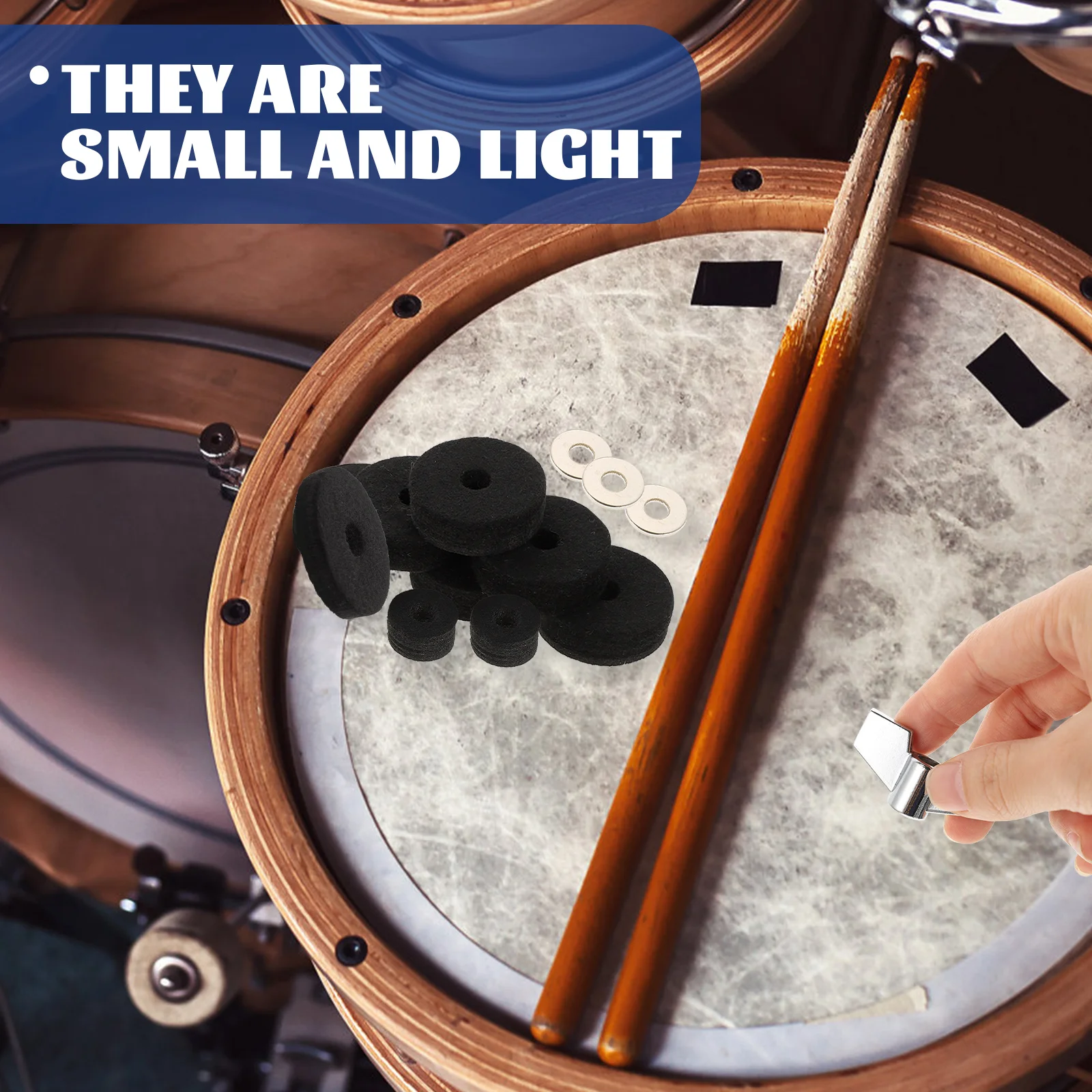

Drum Set Felt Pad Cymbal Small Tools Kit Cymbals Accessories Instrument Practice Pads