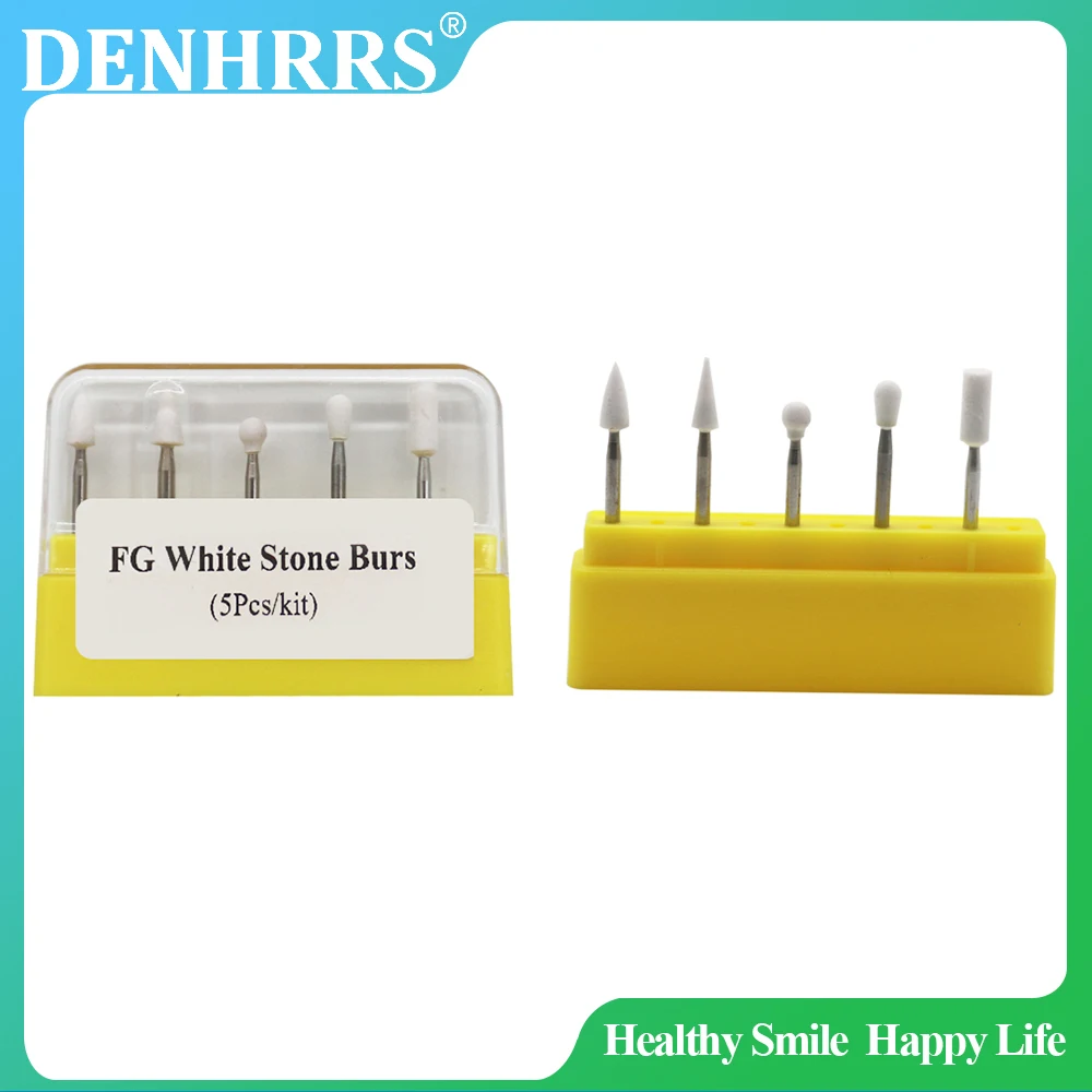 

5 шт./кор. стоматологические полировальные боры FG, подходящие для высокоскоростного наконечника, боры с белыми камнями