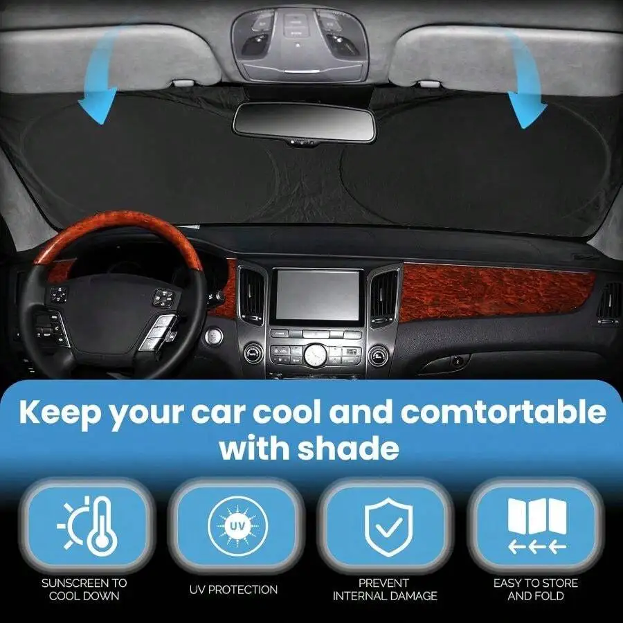 Foldable Windshield Sunshade For Car Front Window UV Protection Shade Cover