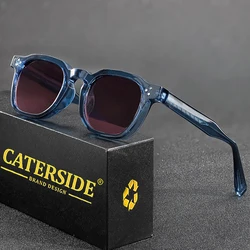 CATERSIDE New Retro Punk Square Sunglasses Men Small Frame Personalized Design Sun Glasses for Women Travel Party Festival Gift