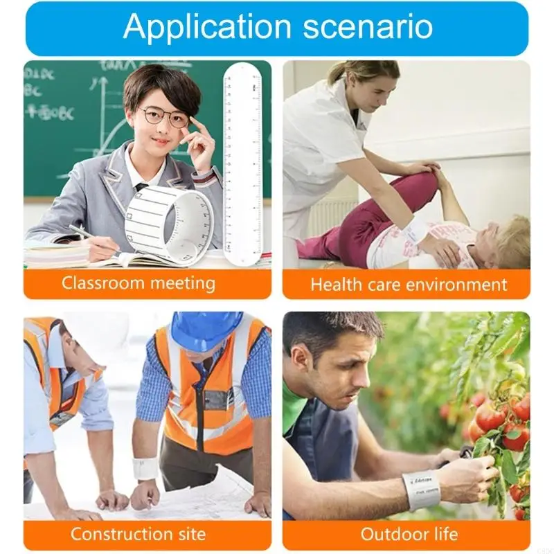 G8DC 3-in-1 تذكير الأساور صفعة ، وسادة المذكرات ، حاكم ، حاكم قائمة مراجعة أساور صفعة متعددة الوظائف لحشو تخزين