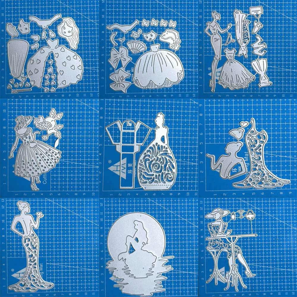 Mode Mädchen Meerjungfrau Metall Schneidwerk zeuge schneiden Form Dekoration Sammelalbum Papier Handwerk Messer Form Klinge Stanz schablonen