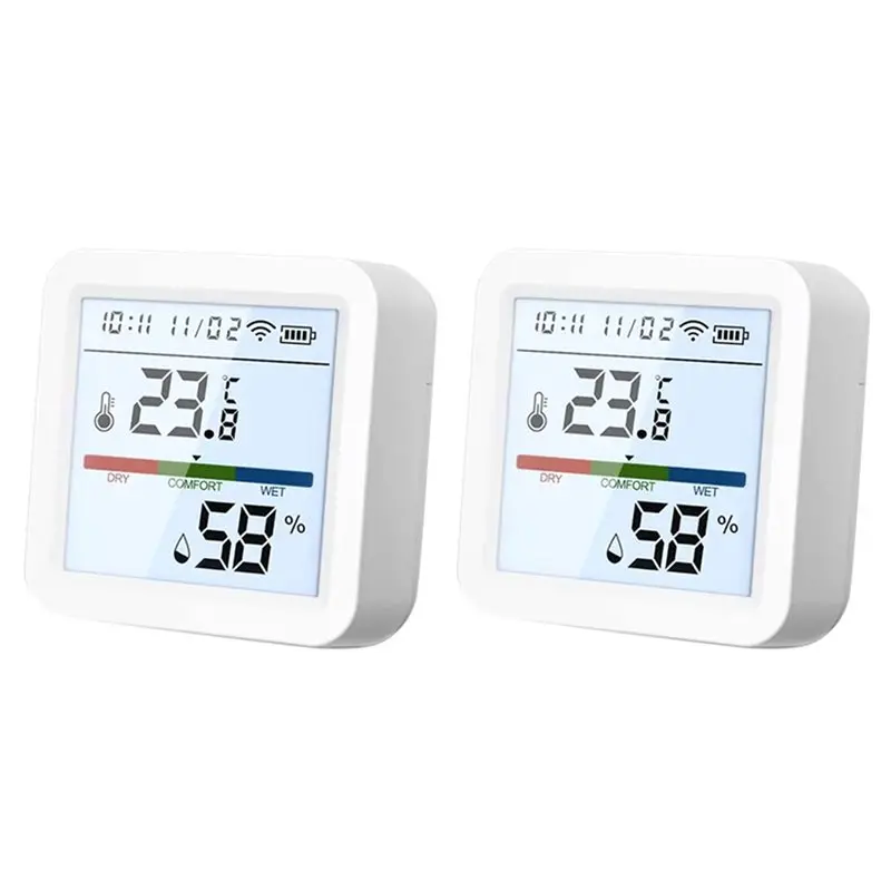JHD Smart Life APP Controlled Tuya WIFI Temperature Humidity Sensor Backlight Hygrometer Thermometer Supports Alexa Google