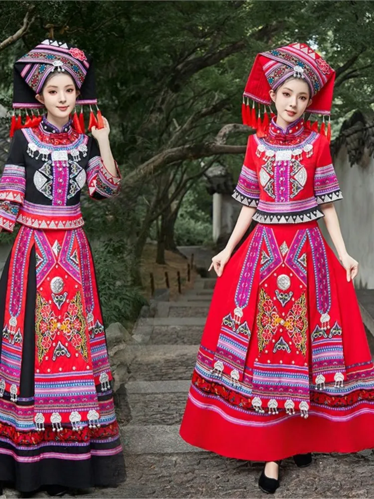

Exotic performance costume embroidered long dress travel photography and portrait clothing