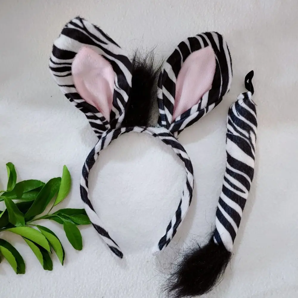 Makeup Props Zebra Headband Set Unique Funny Animal Headband Performance Props Wearable Halloween Headband Animal Dress Up
