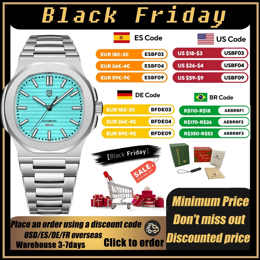 PAGANI DESIGN 2025 New Watches mens Luxury Seagull ST6 Mechanical Mens Automatic Watches Sapphire Stainless Steel Waterproof