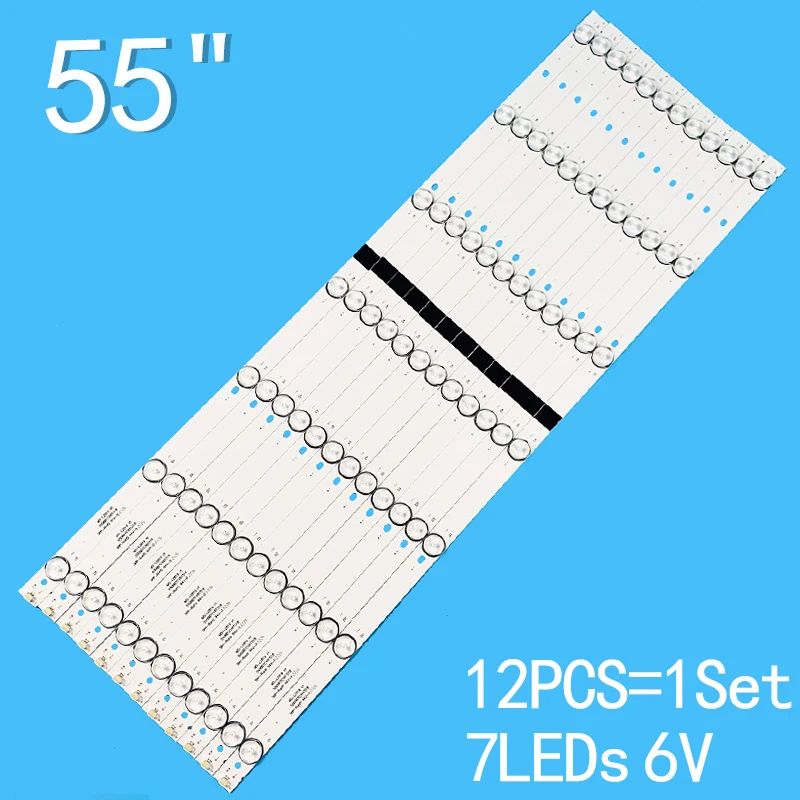 

12 pcs/set 615mm tv backlight strip For SANSUI 65icnh Skyworth MS-L2819 V1/7led ST-6550US smx656usm 65SUA2505