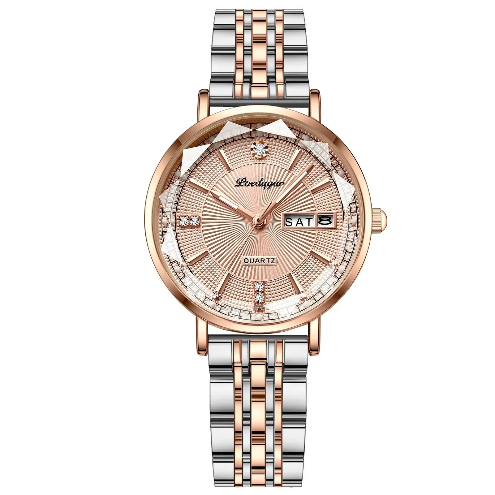 

New Women's Brand Watch Fashion Diamond Dial Luxury Luminous Stainless Steel Women's Quartz Watch Rose Gold 2025 reloj de mujer