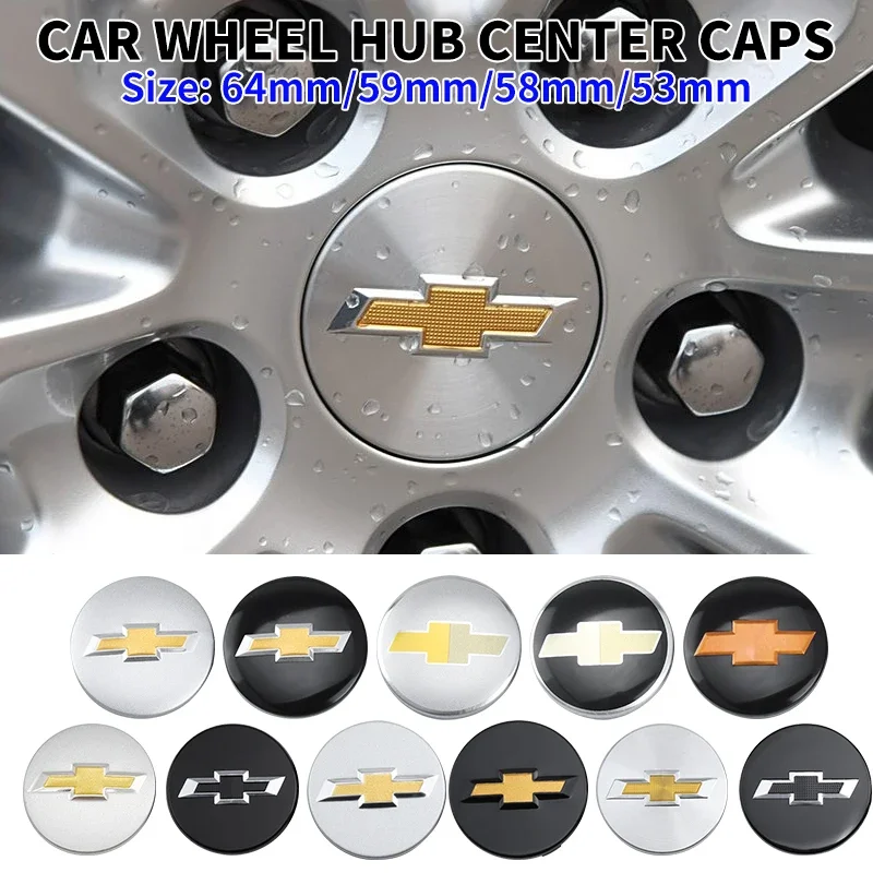 4 pçs capa do cubo da roda do carro aro centro tampa acessórios decorativos para chevrolet silverado impala malibu cruze camaro blazer faísca