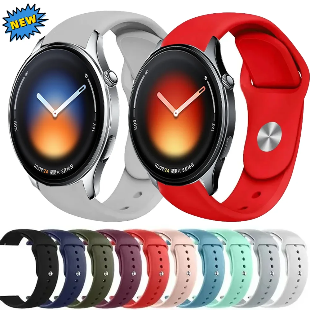 Силиконовый ремешок 18 мм, 20 мм, 22 мм для Xiaomi Watch 5 S4 41 мм, Realme Watch 5 S, браслет для Oneplus Watch 3 43 мм Lite, OPPO S X2 Mini