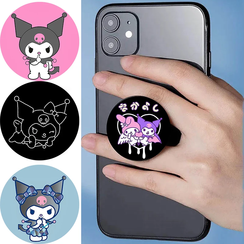 

Phone Holder Popping KUROMI Socket Stand For iPhone 16 15 Griptok Mobile Phone Accessories For Huawei Finger Ring Soporte Movil