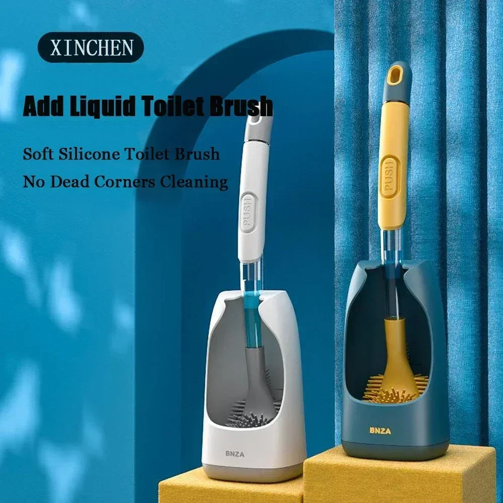 Innovative Soft Bristle Toilet Brush with Corner Cleaning Design for Household WC Accessories