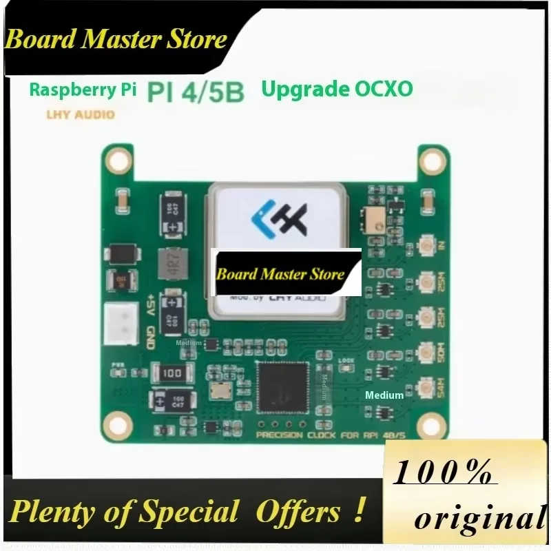 BoMaSLHY Raspberry Pi 4B/5 Upgraded OCXO Ultra-low Phase Noise Constant Temperature Crystal Oscillator PLL Clock Board