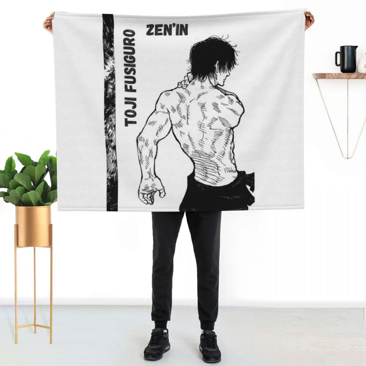 

Toji Fusiguro Throw Blanket Travel Size Cozy Blanket for Plane Train