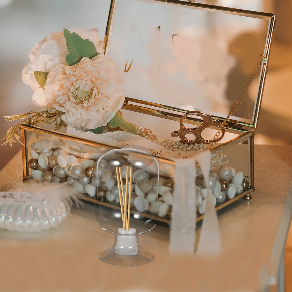 Glass Match Storage Jar Transparent Decorative Cloche Small Glass Bottle Display Container Home Organization Toothpicks Holder