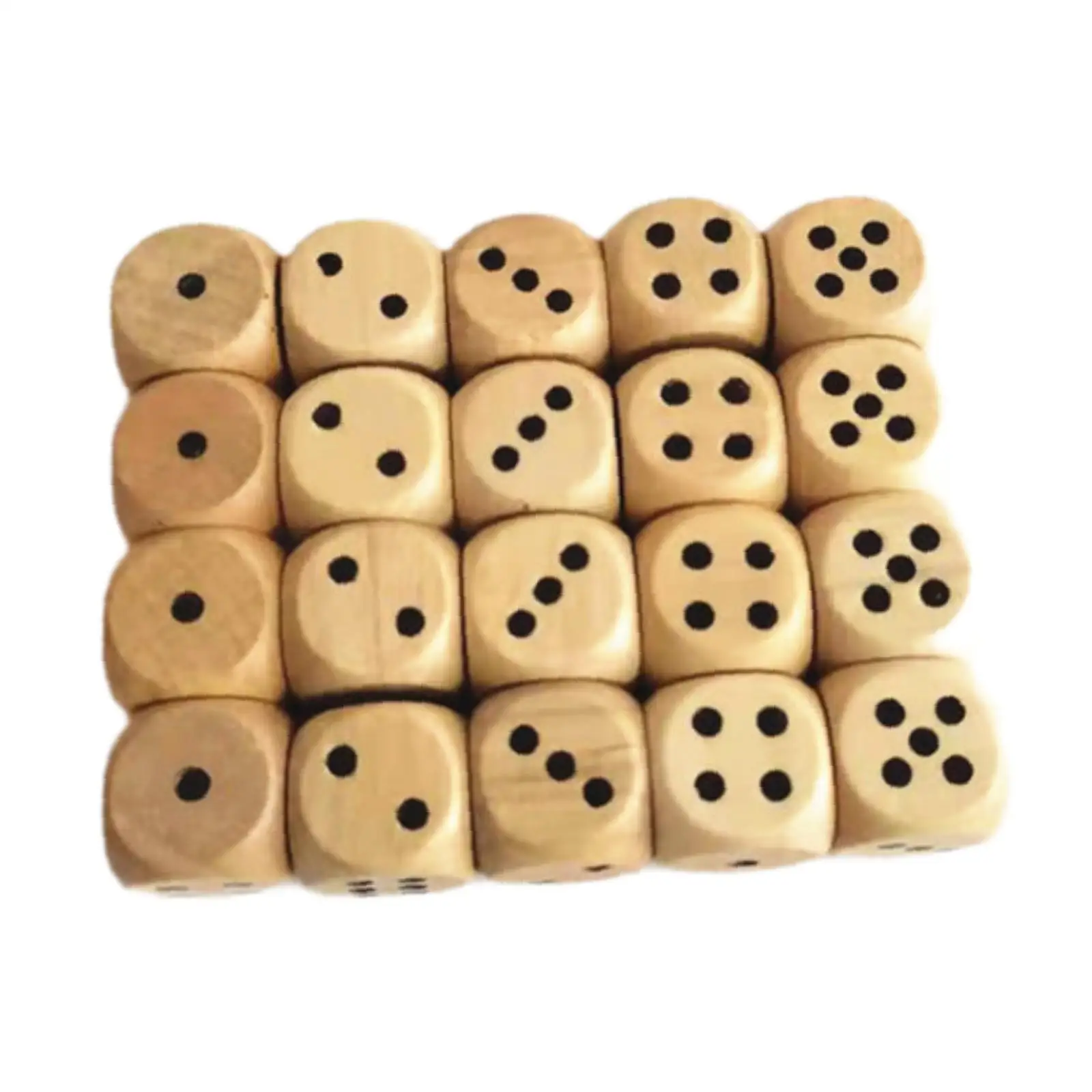 20Pcs Wooden 6 Sided Dice,Standard Mini Dices,Crafts Collectibles with Numbers 1-6,20mm for Party Toy,Role Playing,Table Game