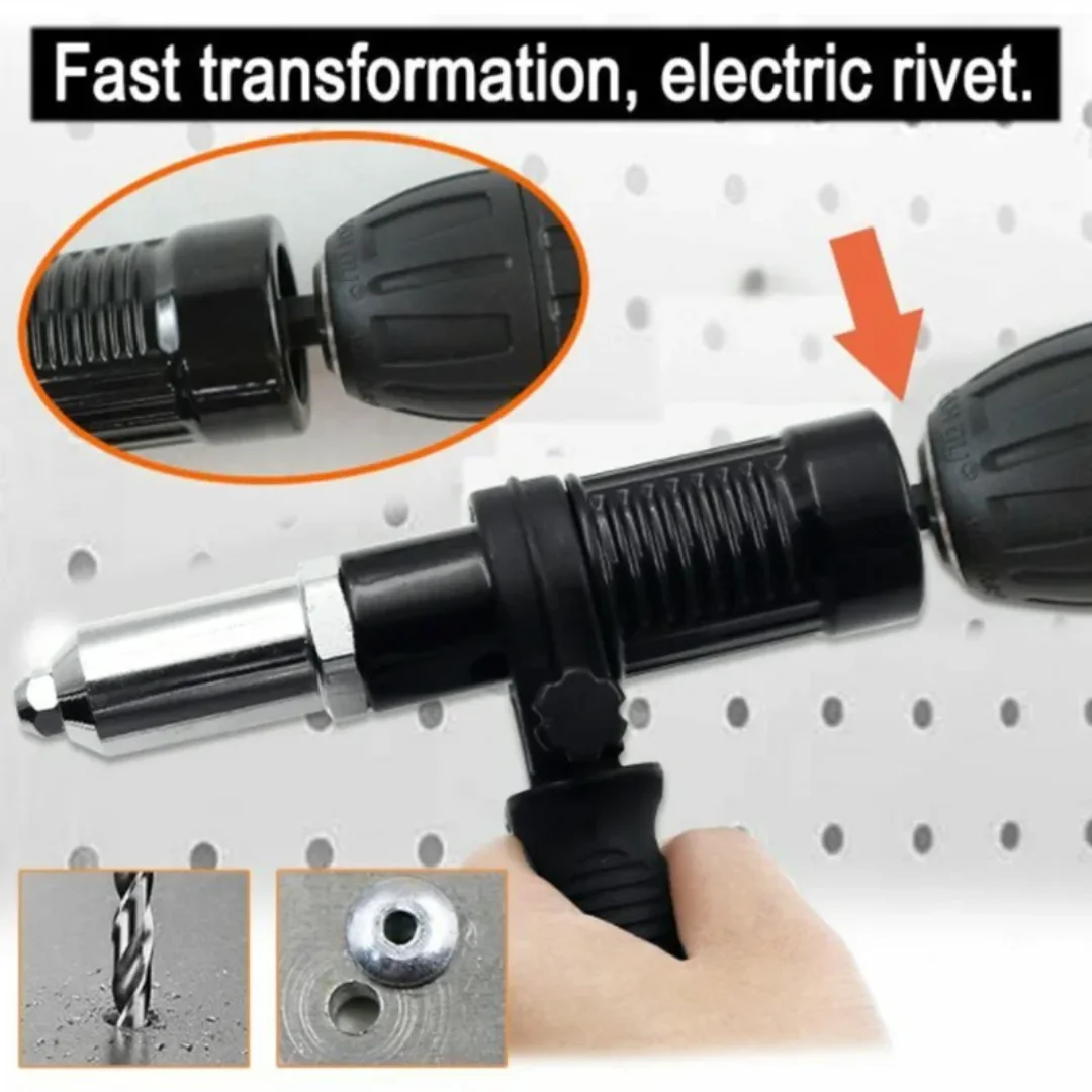 Pistola Rivettatrice Elettrica Professionale, Accessori per Estrazione Nuclei, Adattatore per Trapano Rivettatore Senza Fili, Utensili per Inserto Dadi