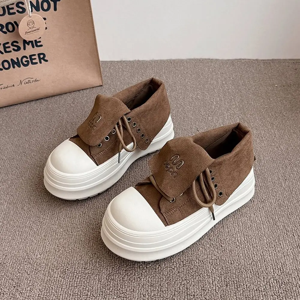 المرأة ريترو الوجه تصميم سميكة وحيد أحذية بوت قصيرة غير رسمية الخريف 2025 موضة الاتجاه تنوعا Cofmortable عدم الانزلاق أحذية رياضية مكتنزة