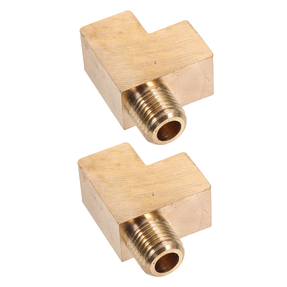 

2 Pcs Oil Pump Tee Copper Fittings Elbow Brass Pipe Compression Air Piping Stable Flow Durable Material Easy Install Precision