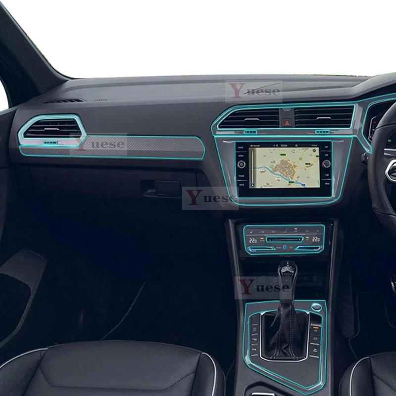 

Для VW Tiguan Facelift 2020-2025 салон автомобиля, центральная консоль, прозрачная защитная пленка из ТПУ, наклейка против царапин