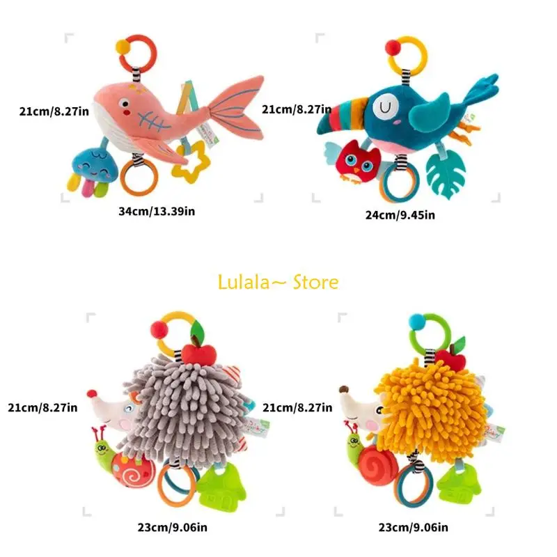 Y4qa musical bebê berço pendurado brinquedo animal chocalhos para desenvolvimento auditivo visual
