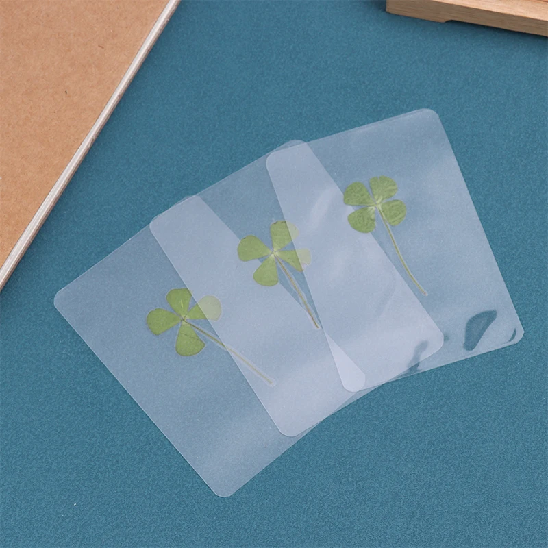 Luck Clover Postcards Transparent Wishing Cards Ideal For Bookmarks Decorations Gift For DIY Jewelry Making Art Craft