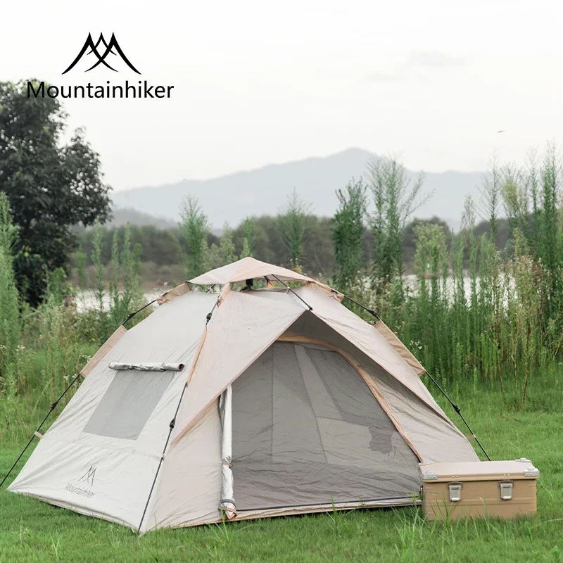 Mountain guest quickly open camping tent outdoor camping hiking automatic tent portable folding sunshade rainproof