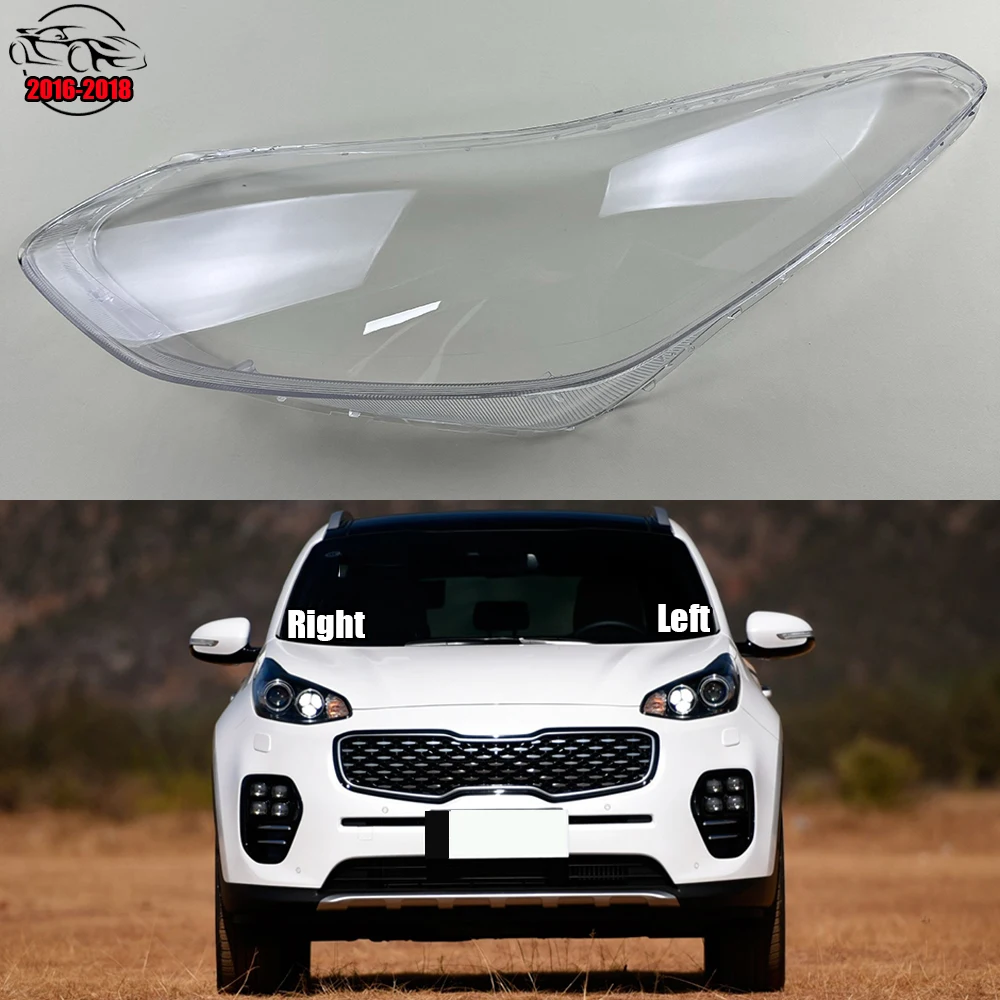 

For Kia KX5 2016 2017 2018 Headlight Cover Transparent Headlamp Shell Lamp Shade Lens Replace Original Lampshade Plexiglass