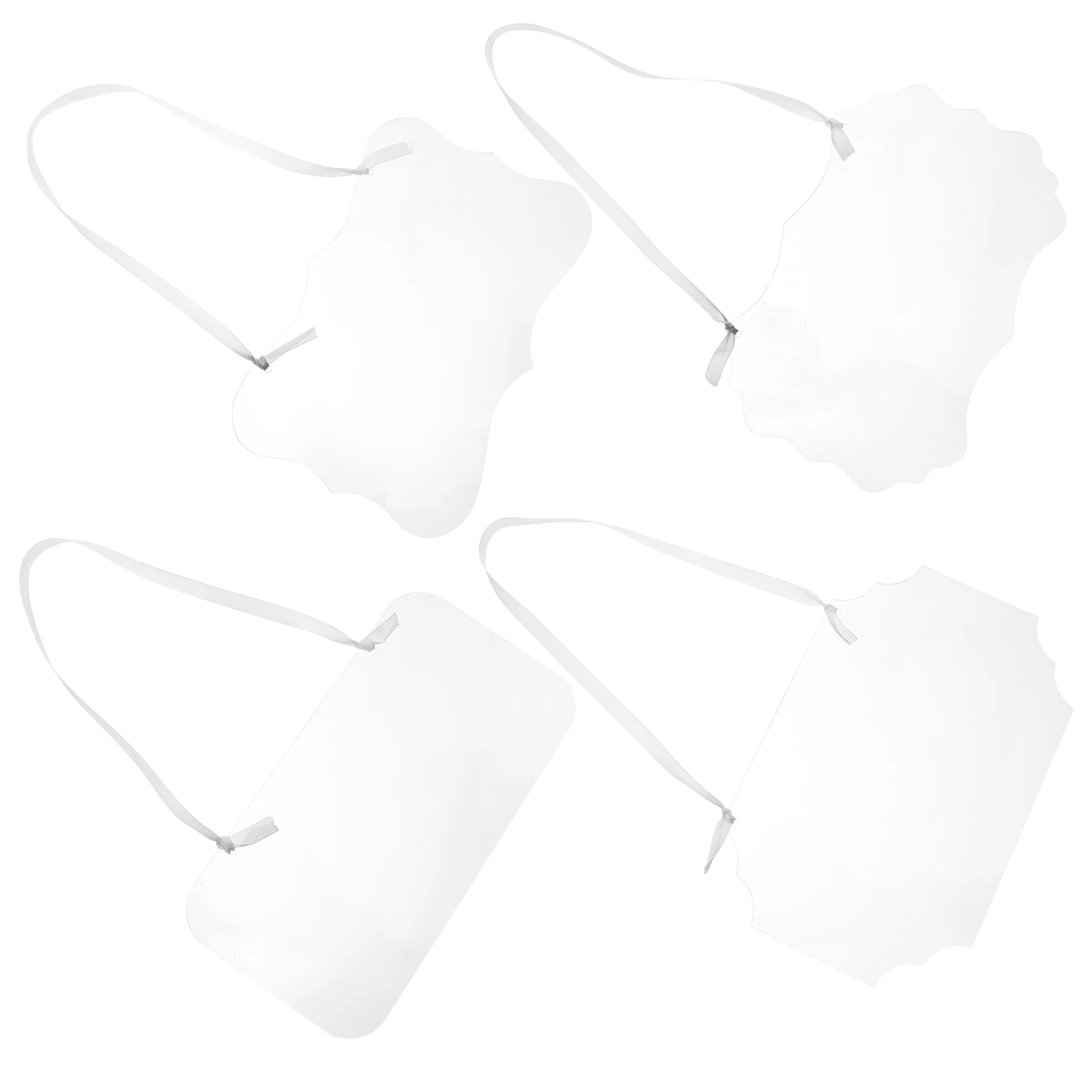 

4 Pcs Transparent Acrylic Signs Wedding Seat Reservation Tag Reserved for Pews Card Label