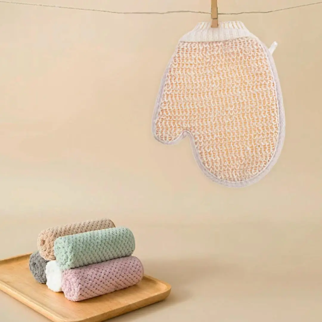 

Exfoliating Shower Gloves Dual Sided Bath Mitts For Back Scrubbing Deep Cleansing And Smooth Skin & Massage Bathing Shower Brush