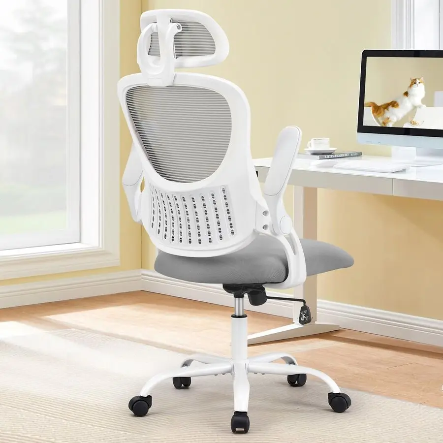 

Home Office Desk Chair, Ergonomic HighBack Mesh Rolling Work Computer Chairs with Wheels and Adjustable Headrests, Comfortable