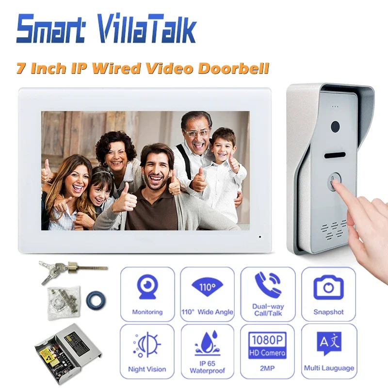 

Новая трендовая HD IP-камера с стабильным и четким изображением, 1080P, 2 м, видеодомофон, поставщик квартиры, умный дверной Звонок