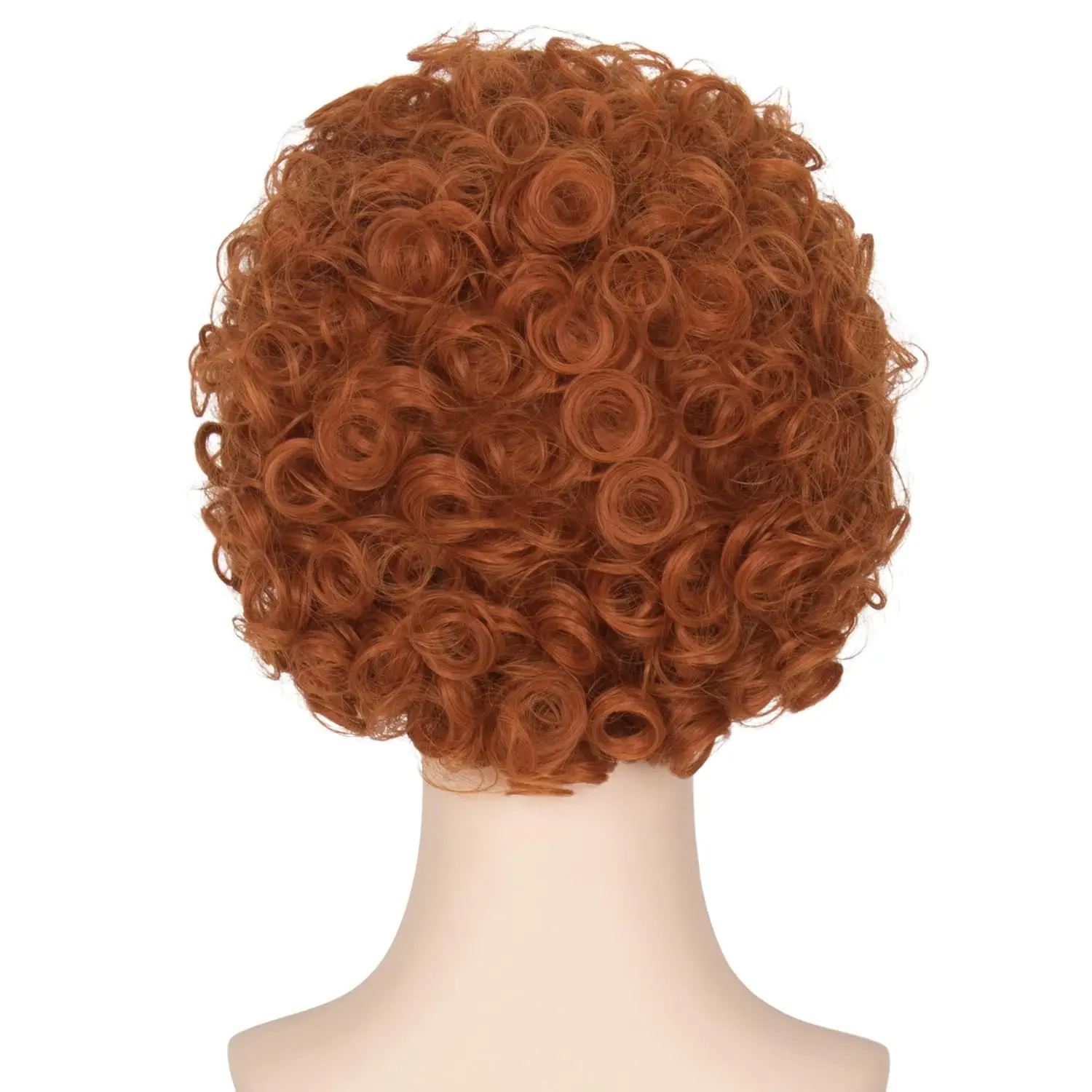 女性のための短い巻き毛のかつら、ハロウィーン、コスプレコスチューム、パーティーコスチューム、赤とオレンジのボブウィッグ