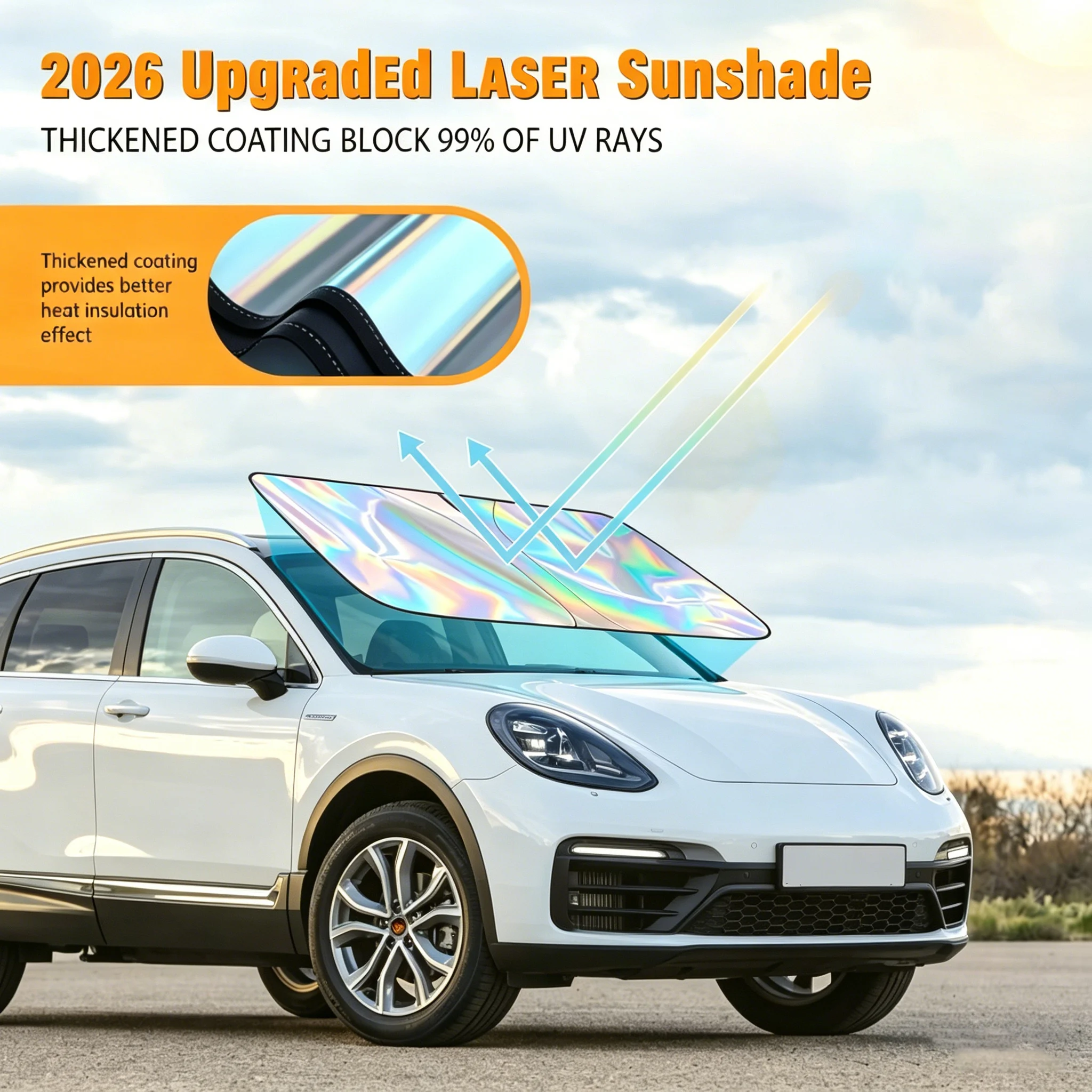 

2026 Car Front Window Sun Shade For Porsche Macan Cayenne Taycan 911 718 Panamera Taycan Car Accessories Car Interior Protection