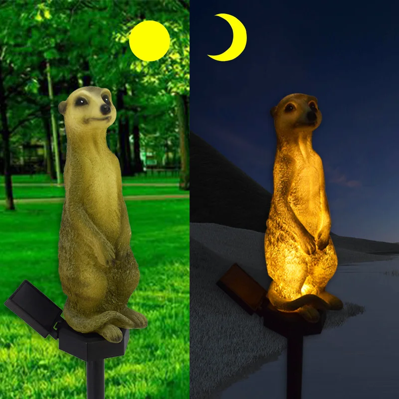 Solar Outdoor Garden Light Meerkat Waterproof Courtyard Villa Balcony Landscape Floor New Style Sale Lawn Decoration Resin Lamps