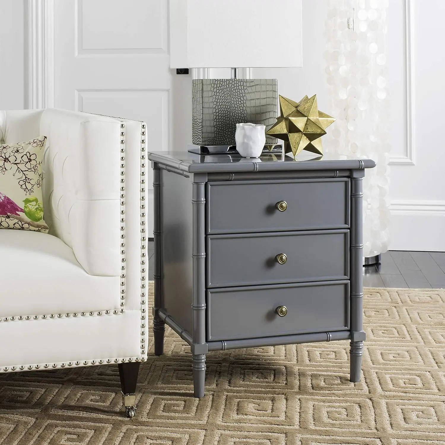 Home Collection Mina Modern Coastal 3 Drawer 25