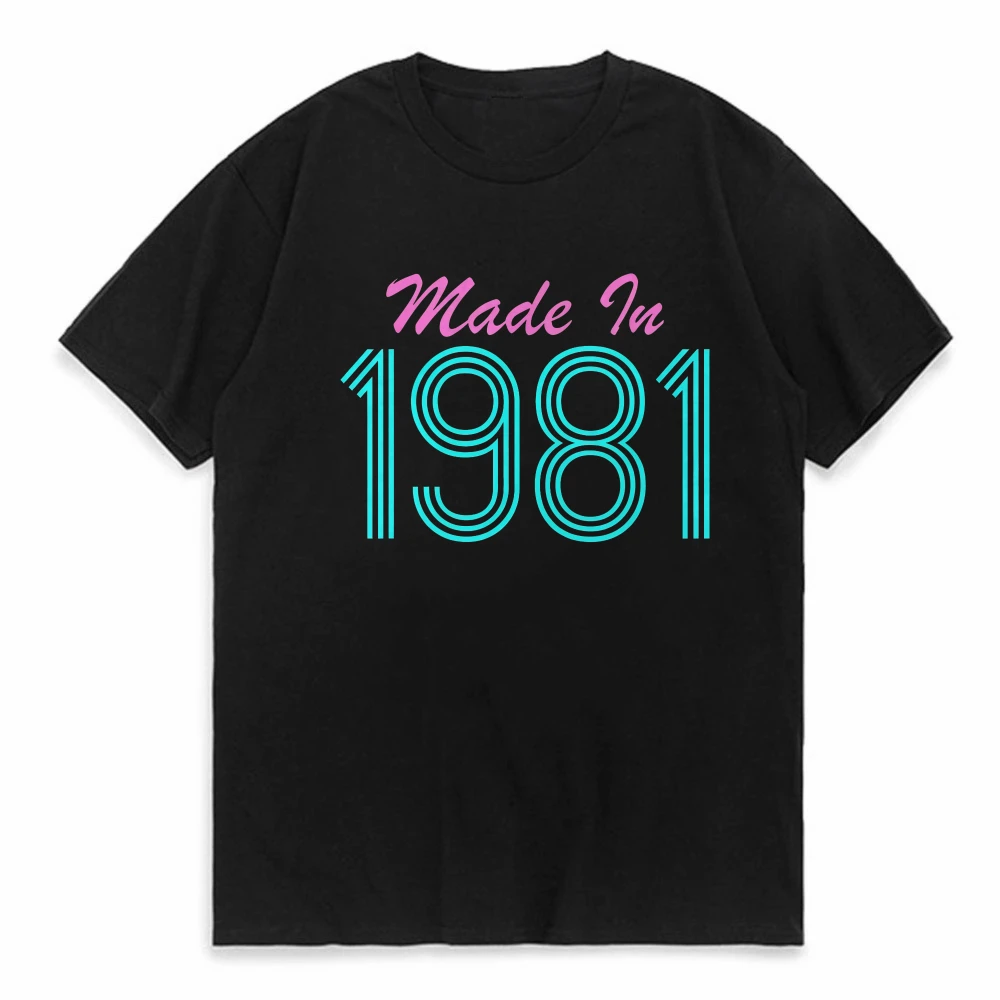 

Made In 1981 Cool Retro Breathable T-shirts for Men Funny 80s Tshirt streetwear New Style Top T-Shirts summer Tops Shirts Gothic