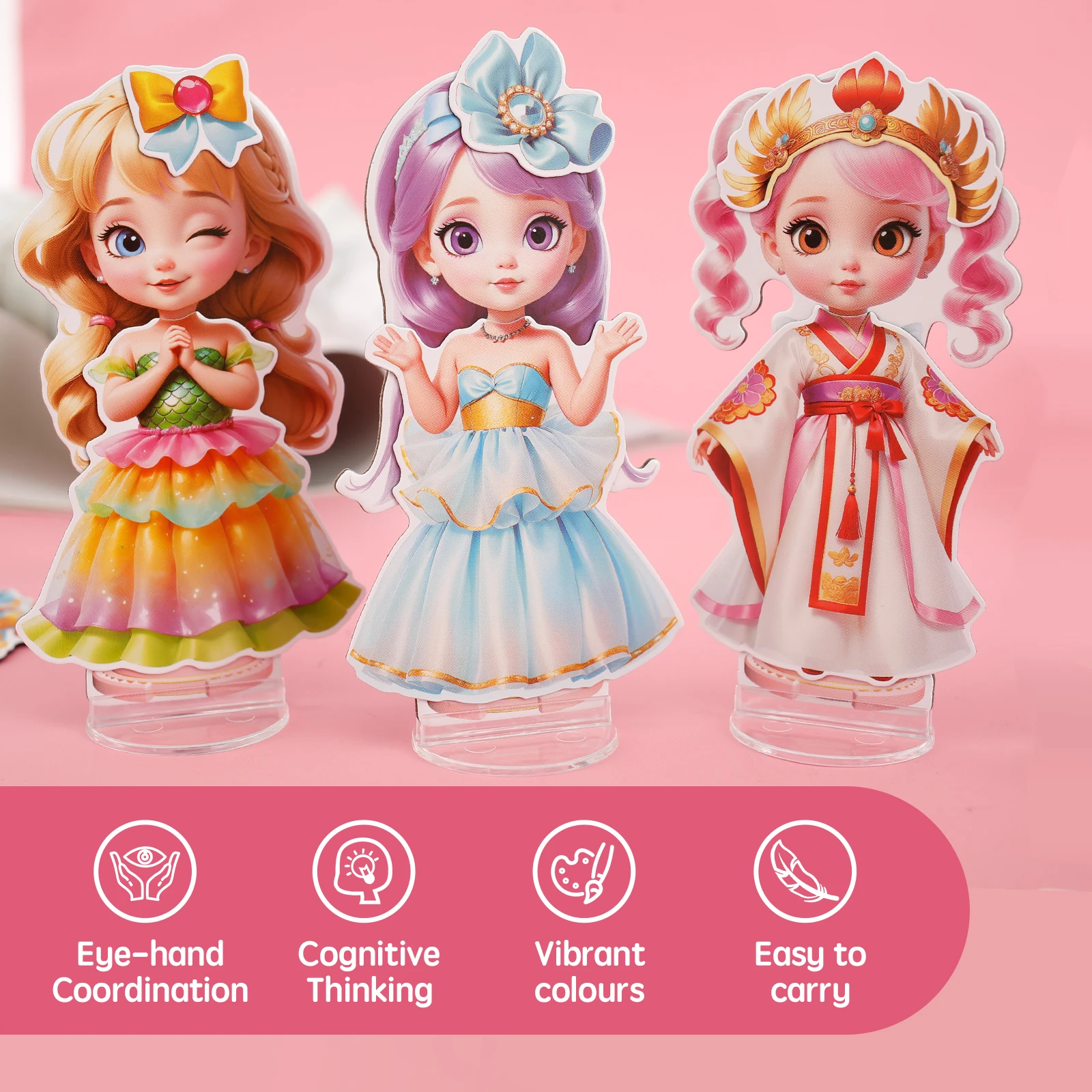 Magnetic Dress Up Dolls for Girls Ages 4-10 DIY Magnetic Paper Dolls Cute Paper Dress Up Dolls Exquisite Princess Dress Up Dolls