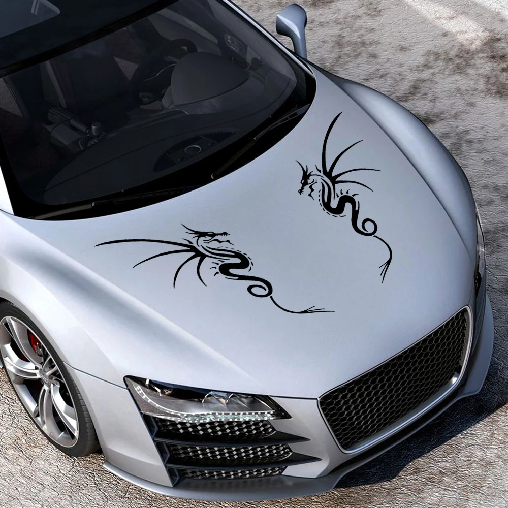 

Car Sticker Dragon Totem Creative Tribe Front Hood Cover Graphics Accessories For Truck Caravan DIY Door Vinyl Decals Decoration