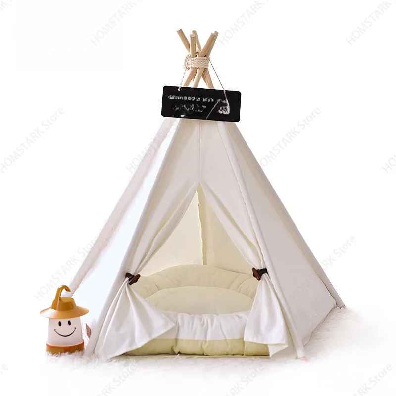 Ins Style Pet Tent House, Detachable Washable Dog Cat Bed Villa for Small Medium Pets All Season Use