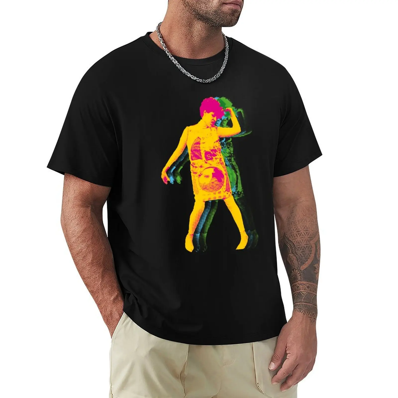 Poly Styrene T-Shirt Urban Style Casual Short Sleeve Top