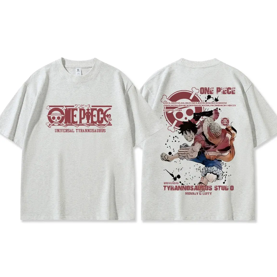 Bandai une pièce Luffy chapeau de paille imprimé mode décontracté hommes ample mode T-shirt imprimé grande taille haut à manches courtes