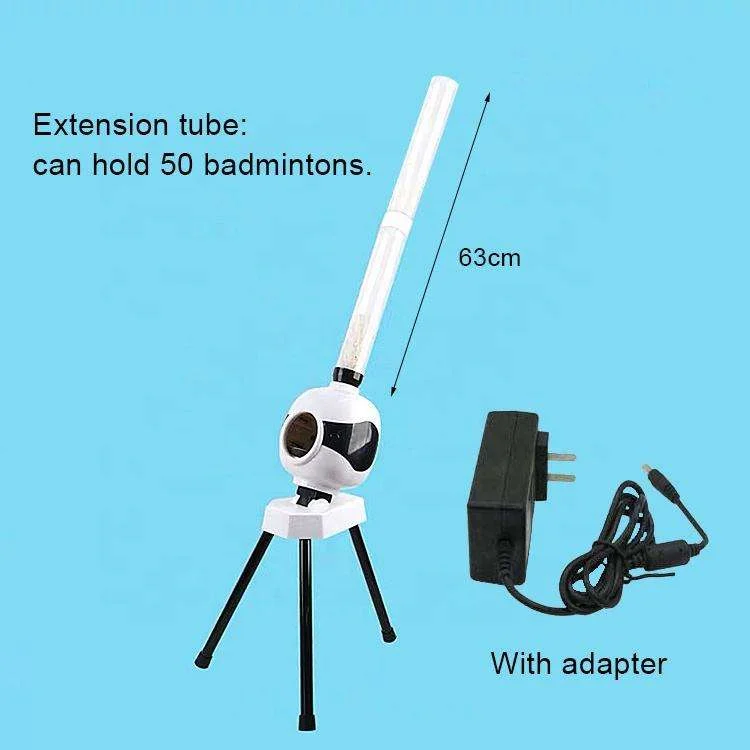 Airo Wholesale Short Triangle Stand Automatic Launcher Sports Toy with Adaptor Badminton Serve Machine Can Hold 50 Badminton