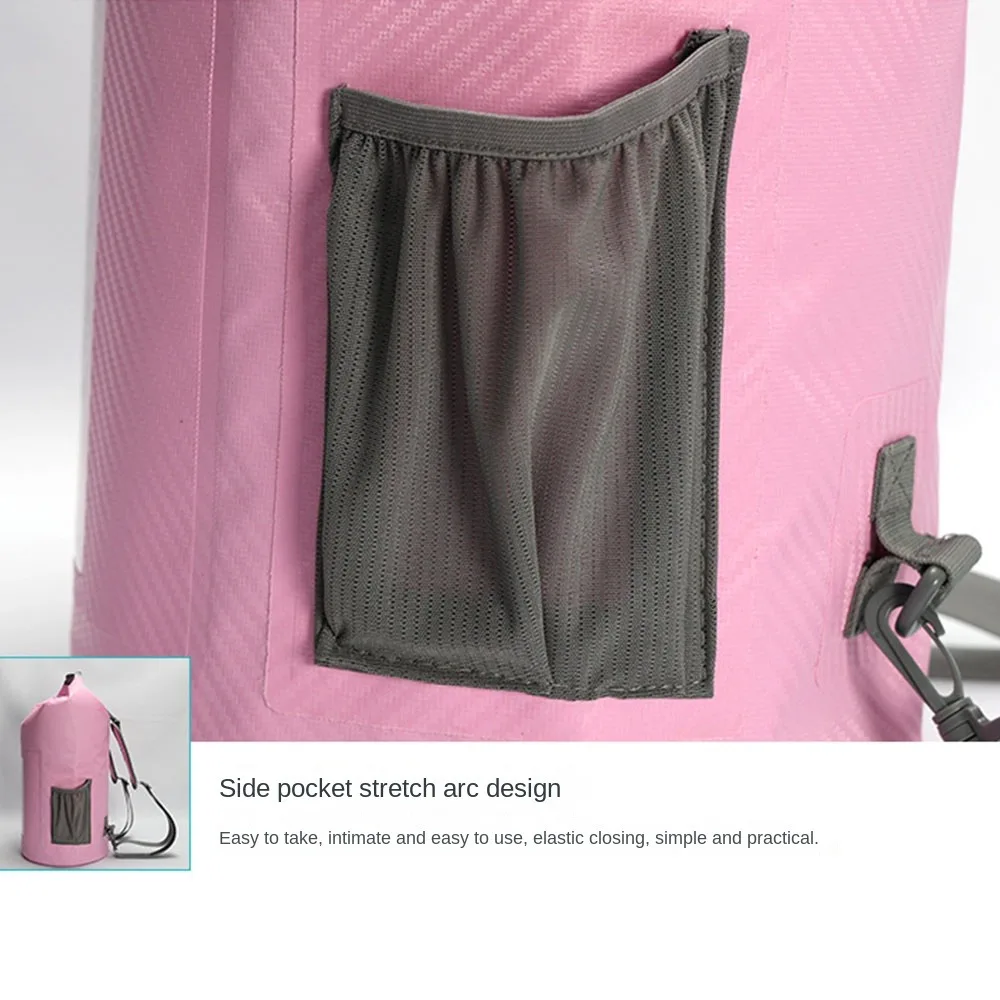

20L Waterproof Dry Bag with Shoulder Straps Large-Capacity Swimming Bucket Bag Lightweight Foldable Beach Backpack Water Sports