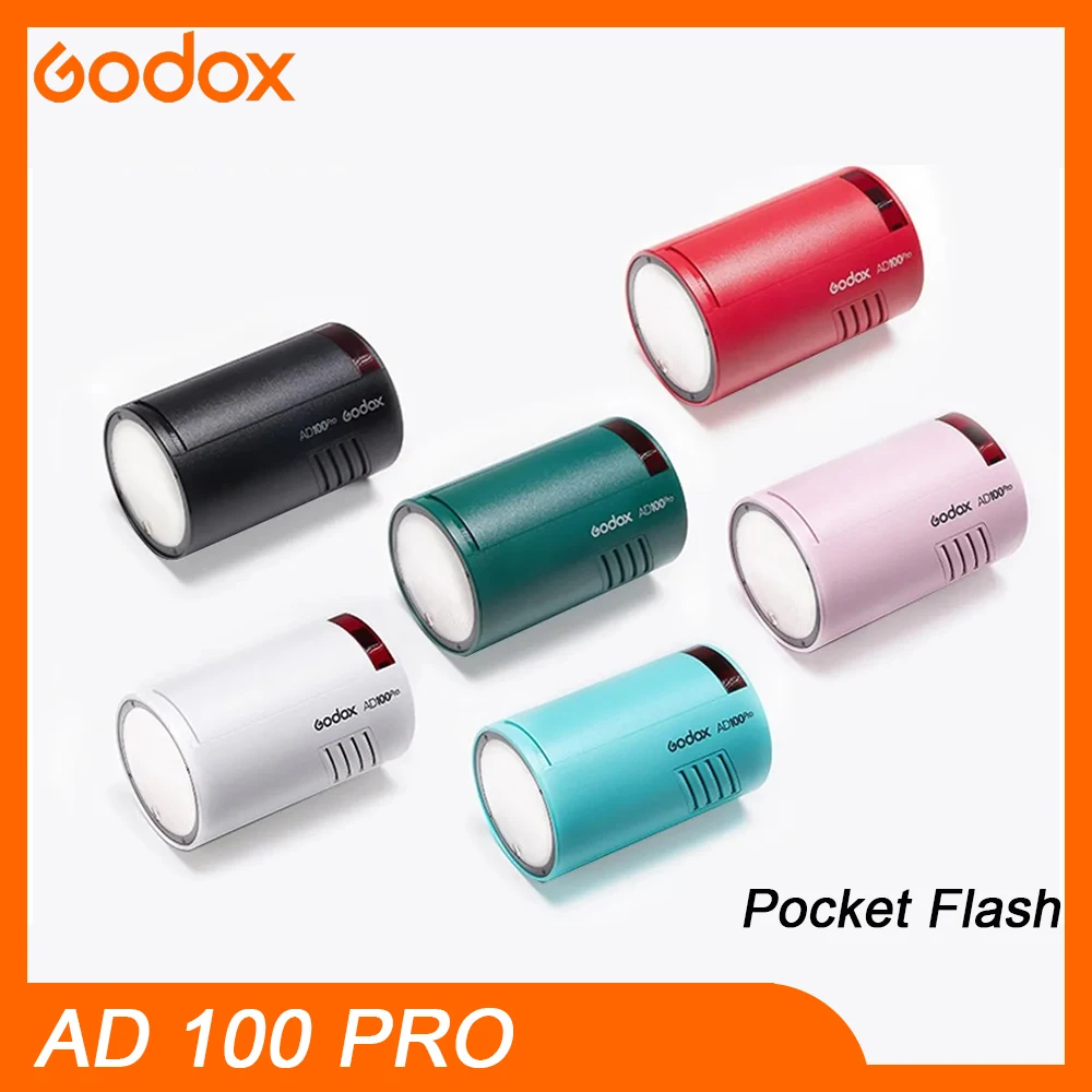 Godox AD100 Pro 100W Pocket Flash Speedlight 2.4G Wireless TTL HSS for Sony Nikon Canon Fujifilm Olympus DSLR Camera